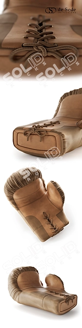 Luxury Leather Lounge Chair 3D model image 2