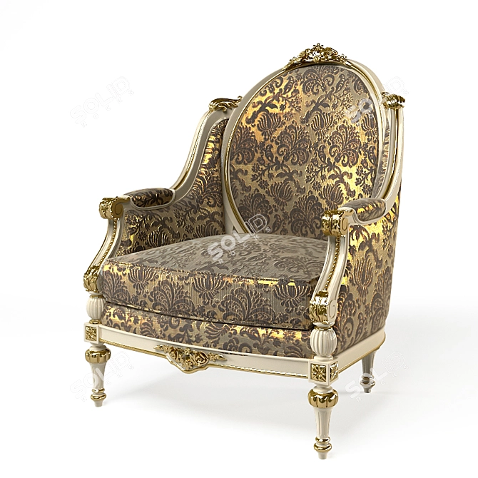 Elegant Italian Armchair by Meroni 3D model image 1