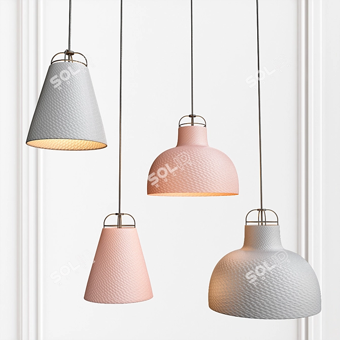 Sculptural Pendant Lamps by Wolke 3D model image 1
