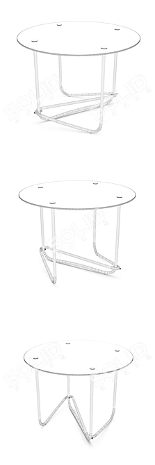 Gubi Mategot Table: Elegant Brass and Glass Design 3D model image 3