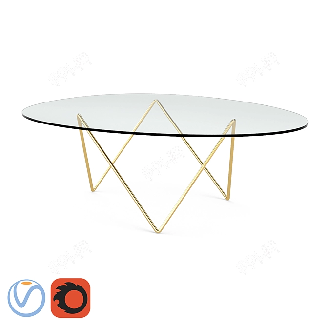 Gubi Pedrera Coffee Table: Sleek Design and Functional Elegance 3D model image 1