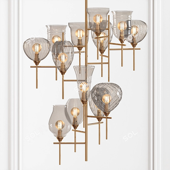 Sleek Chair Chandeliers 3D model image 1