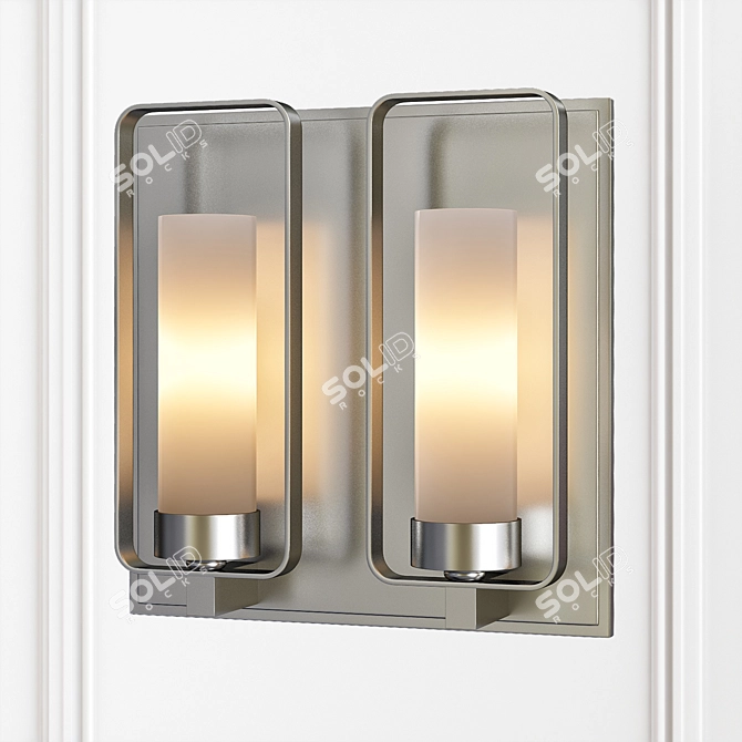 Modern Brushed Nickel Vanity Light 3D model image 1