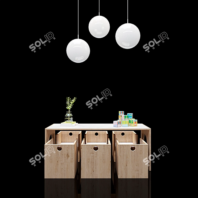 Playful Kids Furniture Set 3D model image 2