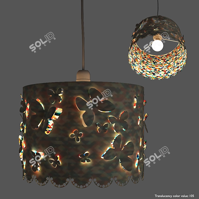 Butterfly Fabric Ceiling Light 3D model image 3