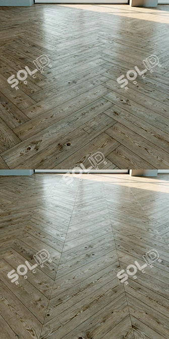 Natural Wood Parquet Flooring 3D model image 3