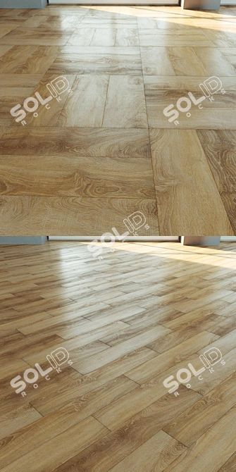 Natural Wood Parquet Flooring 3D model image 2