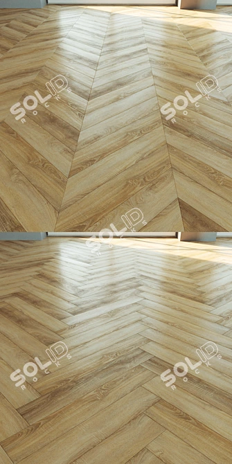 Natural Wood Parquet Flooring 3D model image 3