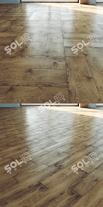 Natural Wood Parquet Flooring 3D model image 2