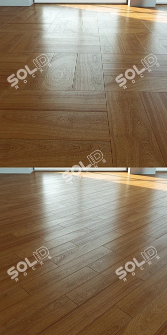 Title: Natural Wood Parquet Flooring 3D model image 3