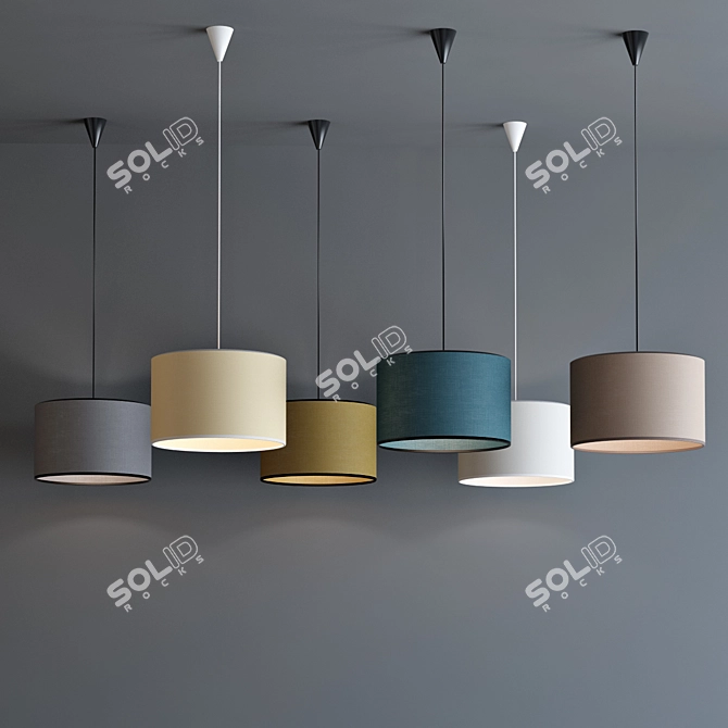Metropolight Suspension Cylindre Set 3D model image 2