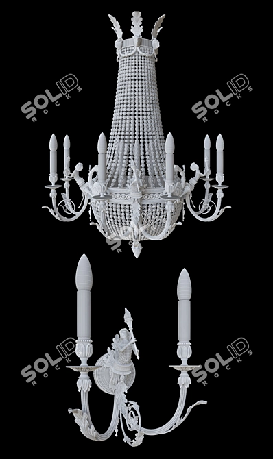 Arizzi Chandelier & Sconce Set 3D model image 3