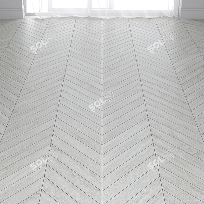 Ash Oak Wood Parquet: 3 Layout Types 3D model image 1