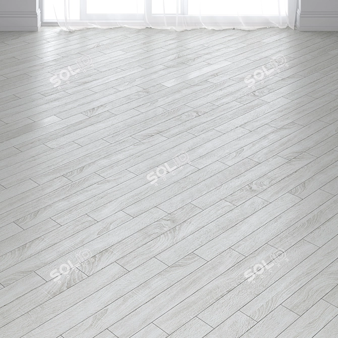 Ash Oak Wood Parquet: 3 Layout Types 3D model image 3