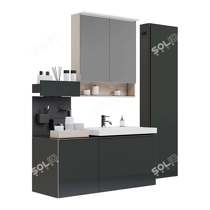 Sleek Bathroom Furniture: KERAMAG ACANTO 3D model image 1