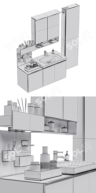 Sleek Bathroom Furniture: KERAMAG ACANTO 3D model image 3