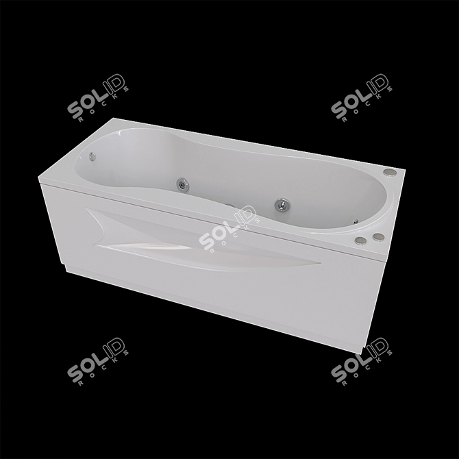 Luxury AquaTek Acrylic Bathtub 3D model image 1