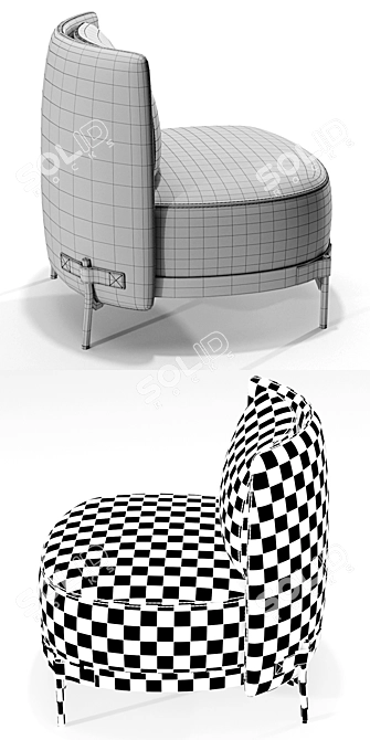 Nendo Tape Armchair: Elegantly Unique Seating 3D model image 3