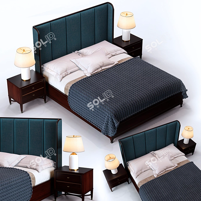 Elegant Foshan Bedroom Set 3D model image 1