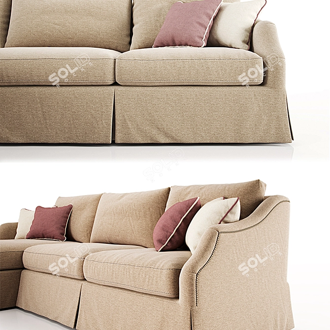 Langford Sandstone Sofa 3D model image 2