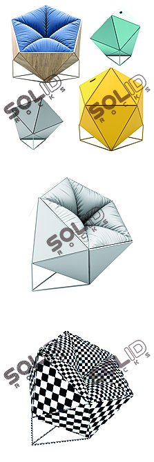 Modern Polygonal Chair - Zrobym Architects 3D model image 2