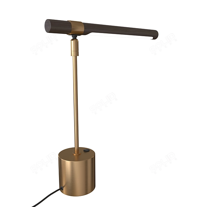 Sleek LED Wood Desk Lamp 3D model image 2