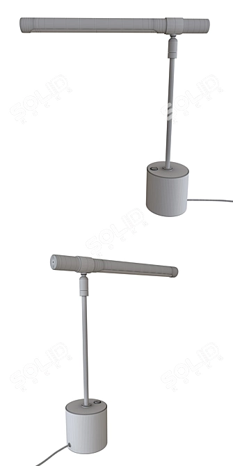 Sleek LED Wood Desk Lamp 3D model image 3