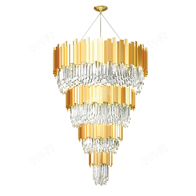 Luxurious Empire Suspension Chandelier 3D model image 1