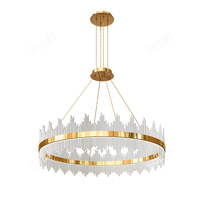Elegant Crystal Pendant Light 3D model image 1