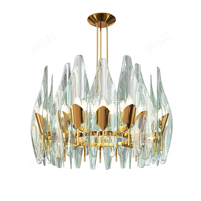 Sapphire Sky Glass Chandelier 3D model image 1