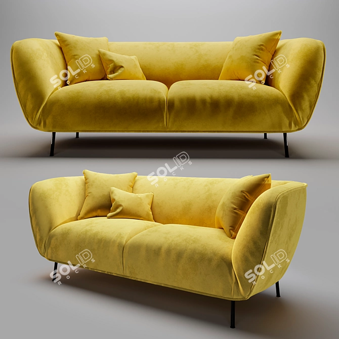 Elegant Florence Sofa: Timeless Comfort 3D model image 1