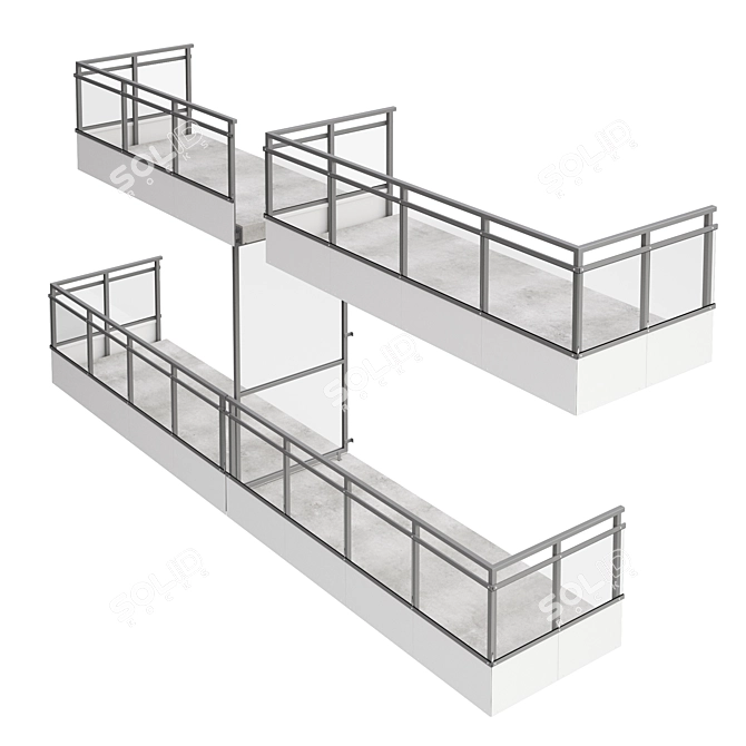 Modular Balconies: Flexible and Detailed 3D model image 1