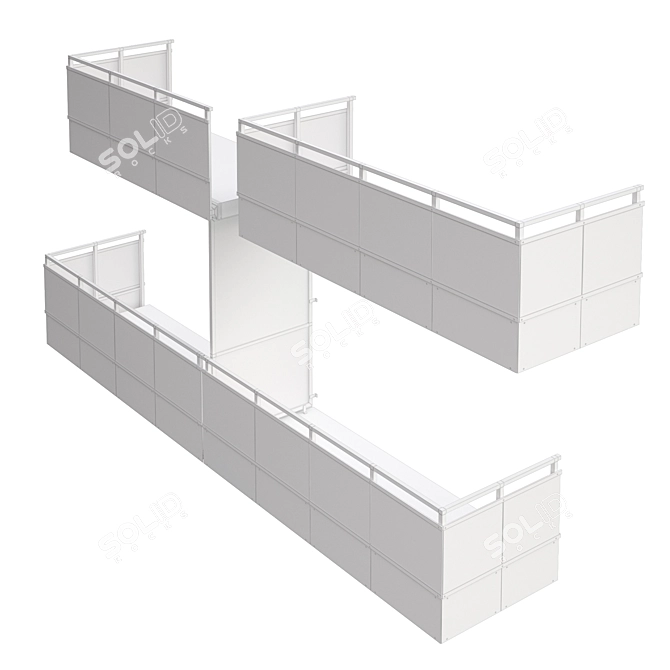 Modular Balconies: Flexible and Detailed 3D model image 2