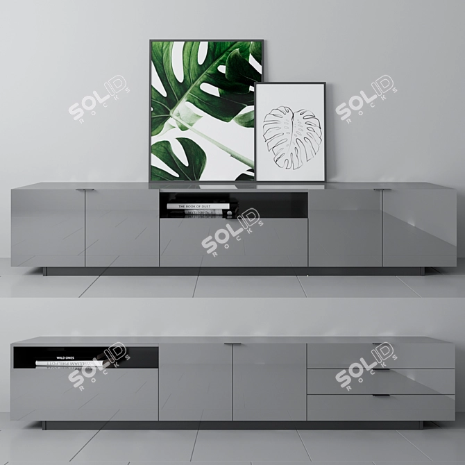 Elegant Hi-Fi Console by Minotti 3D model image 1