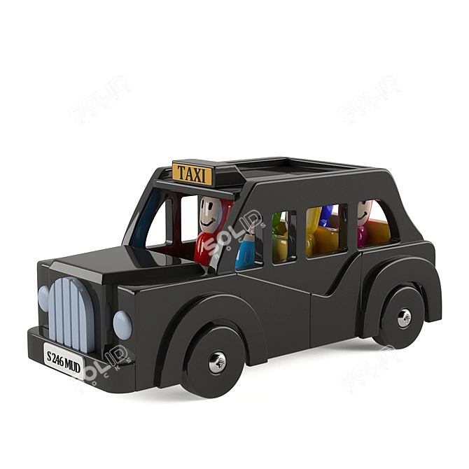 Vintage Red London Taxi Toy 3D model image 1