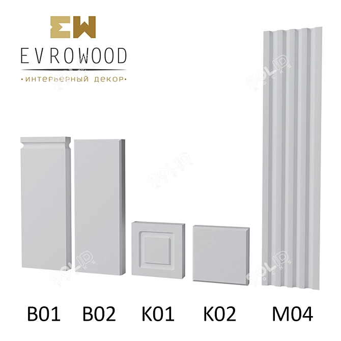 Title: Eco-friendly Evrowood Door Frame 3D model image 1