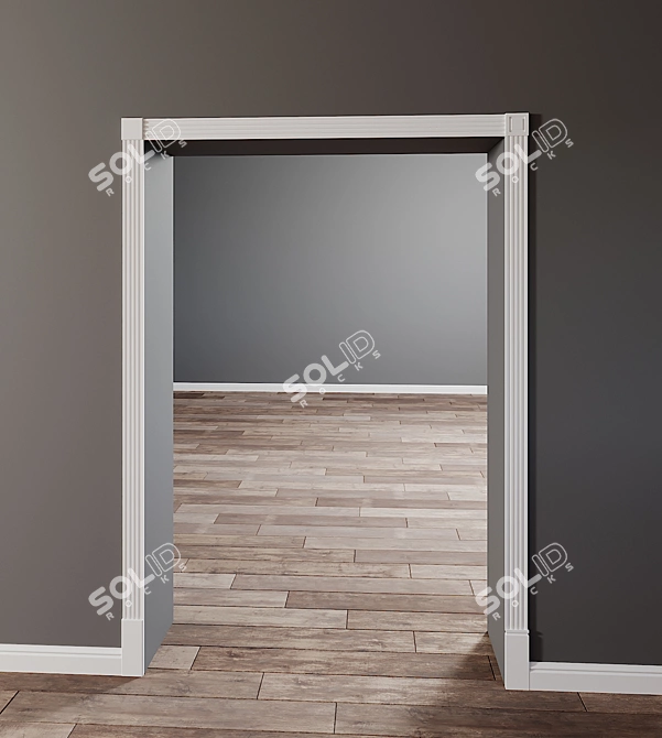 Title: Eco-friendly Evrowood Door Frame 3D model image 2