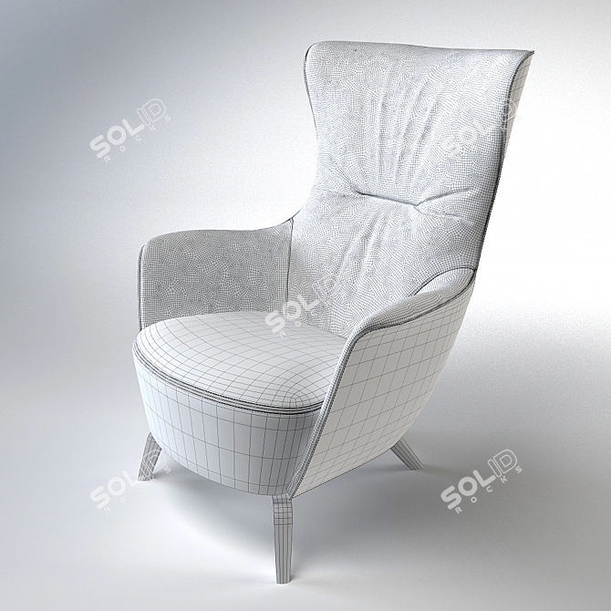 Elegant MAMY BLUE Armchair 3D model image 2