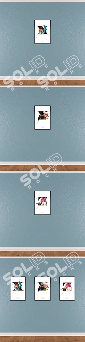 Modern Art Trio: Set of 3 Wall Paintings 3D model image 3