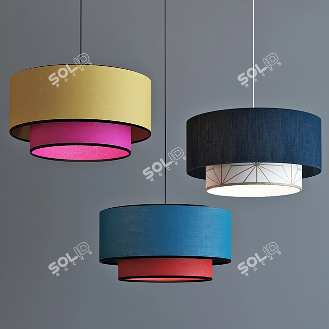 Stratos Marl Pendant Light Set 3D model image 1