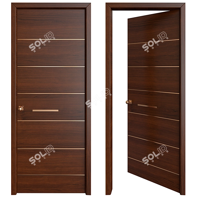 Sleek EuroDesign Door 3D model image 1