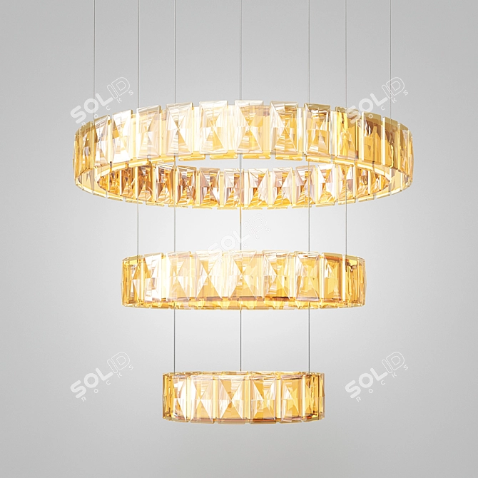 Trendy Brushed Brass Pendant 3D model image 1