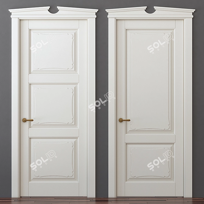 Elegant Toscana Collection: 6323/6329 Solid Beech Wood Doors 3D model image 1