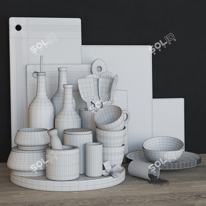 Kitchen Elegance Set 3D model image 3