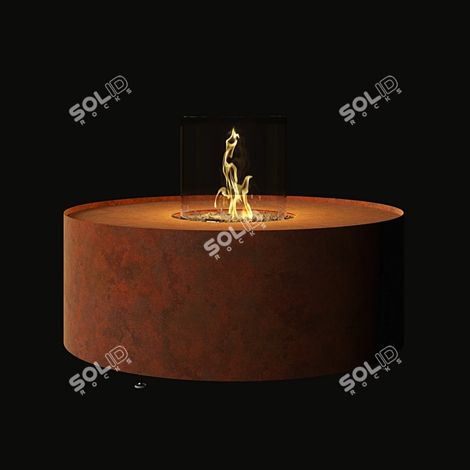 Modern Geometry Outdoor Fire Pit 3D model image 1