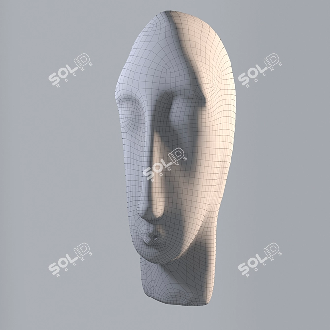 Artistic Gypsum Head Sculpture 3D model image 2