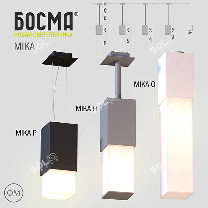 MIKA P: Stylish LED Pendant Light 3D model image 1