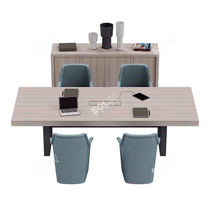 Modern Quad-Polygon Table 3D model image 1