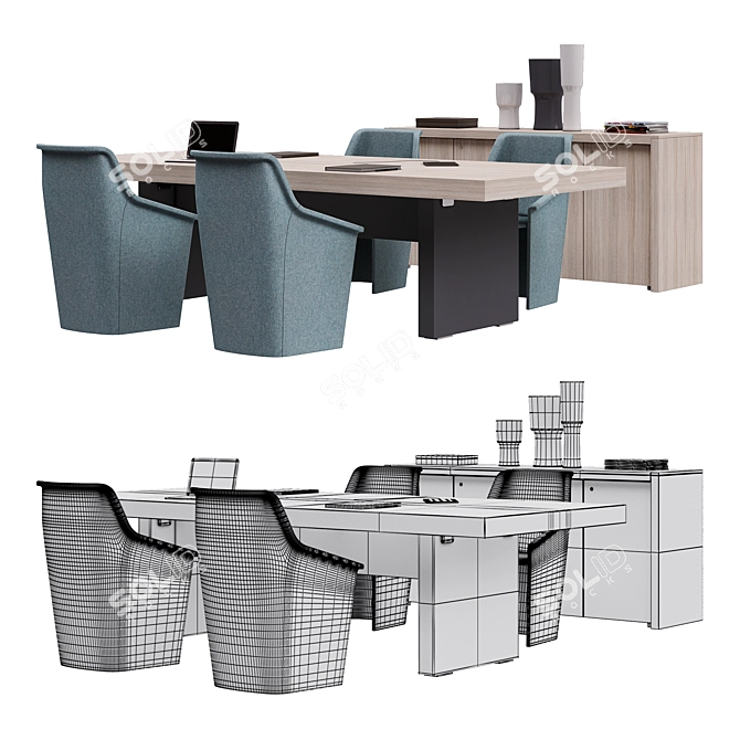 Modern Quad-Polygon Table 3D model image 2