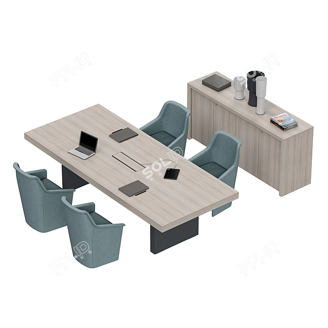 Modern Quad-Polygon Table 3D model image 3